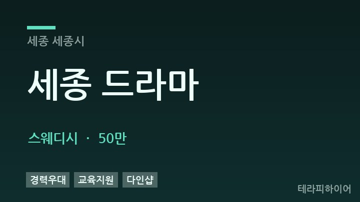 세종 세종시 세종 드라마 스웨디시 채용