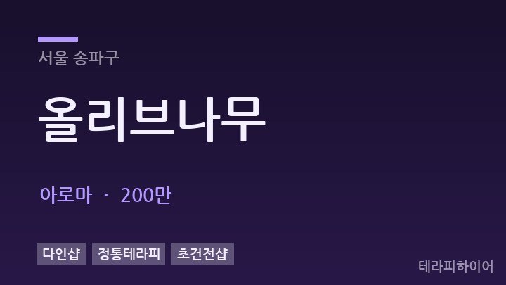 서울 송파구 올리브나무 아로마 채용
